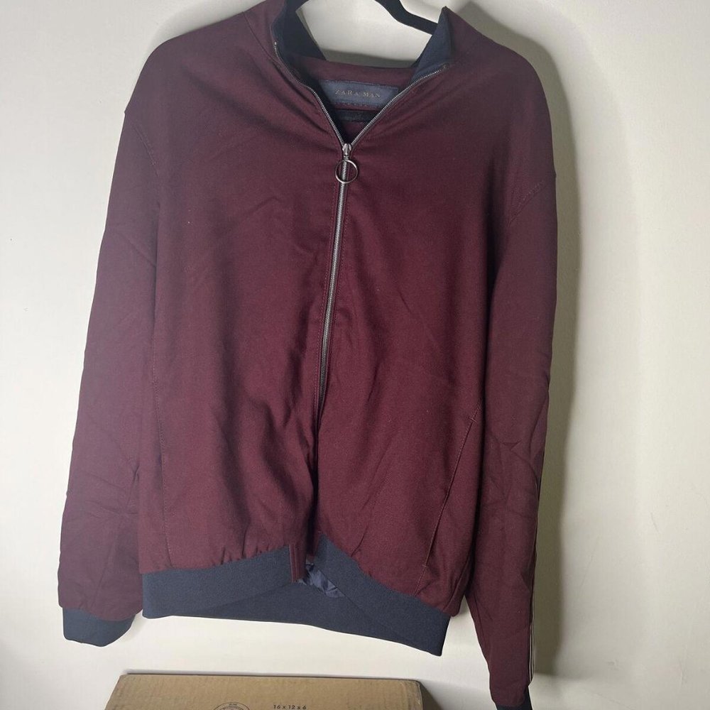 Zara Man Jacket‎ Mens Full Zip Seersucker Casual Men